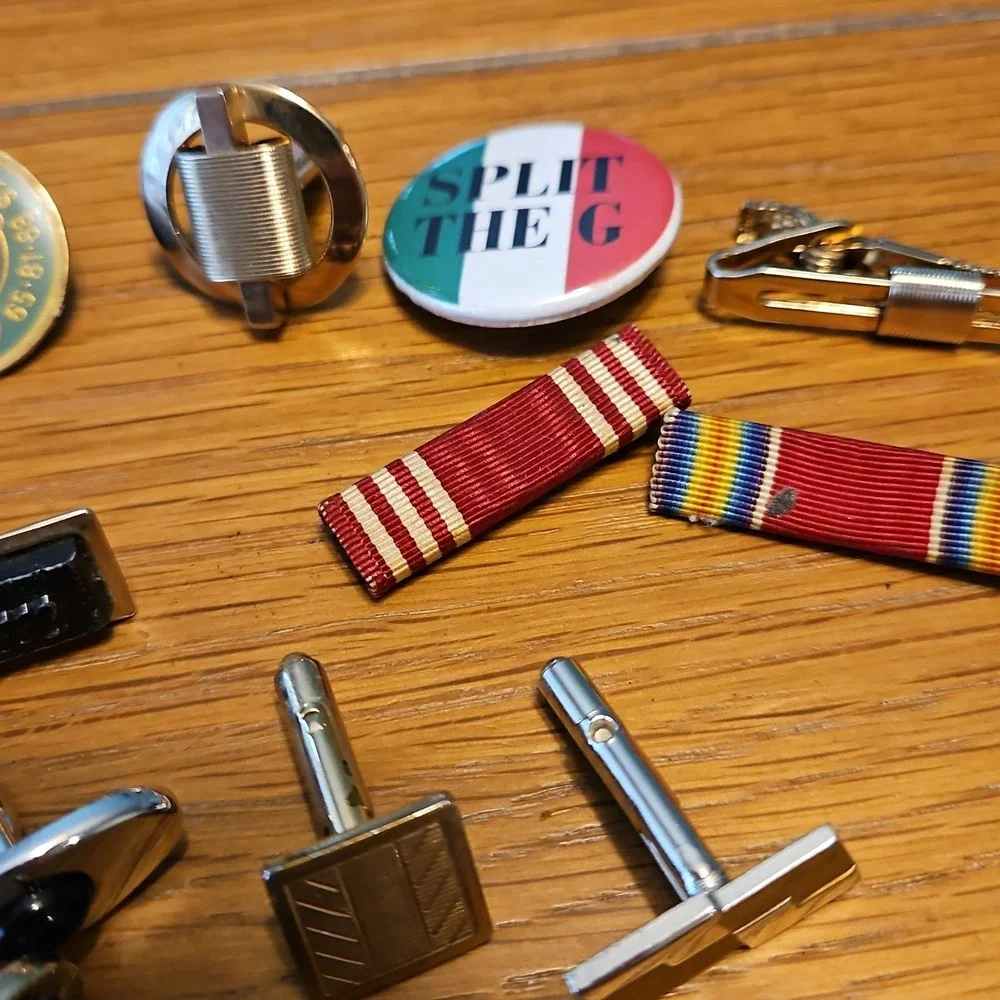 Vintage Junk Drawer Lot Pins Cufflinks Jewelry